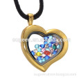 customize logo glasses heart photo frame charms disc gold plating pendant